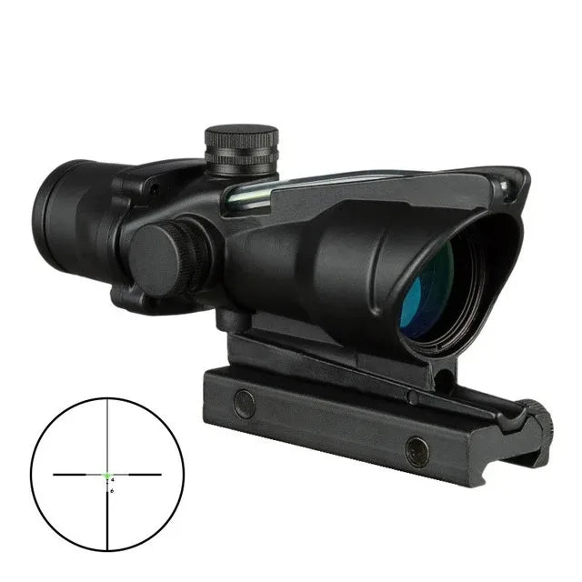 4X32 Hunting Scopes Real Fiber Optics Grenn Red Dot Illuminated Etched Reticle Tactical Optical Sight
