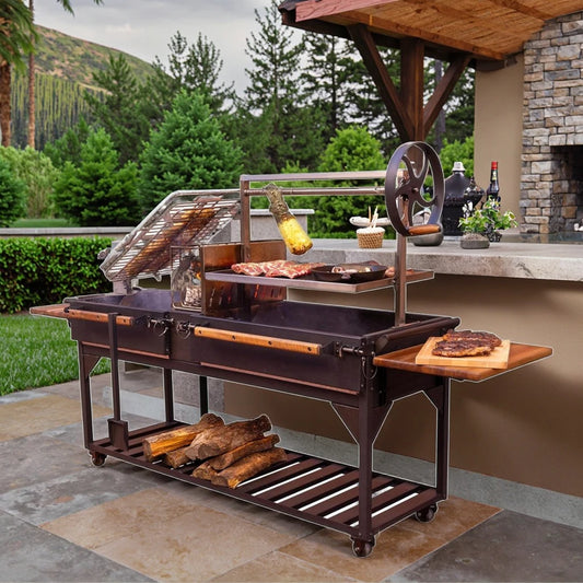 Outdoor BBQ Grill Argentinian with Charcoal Powder Coated Steel