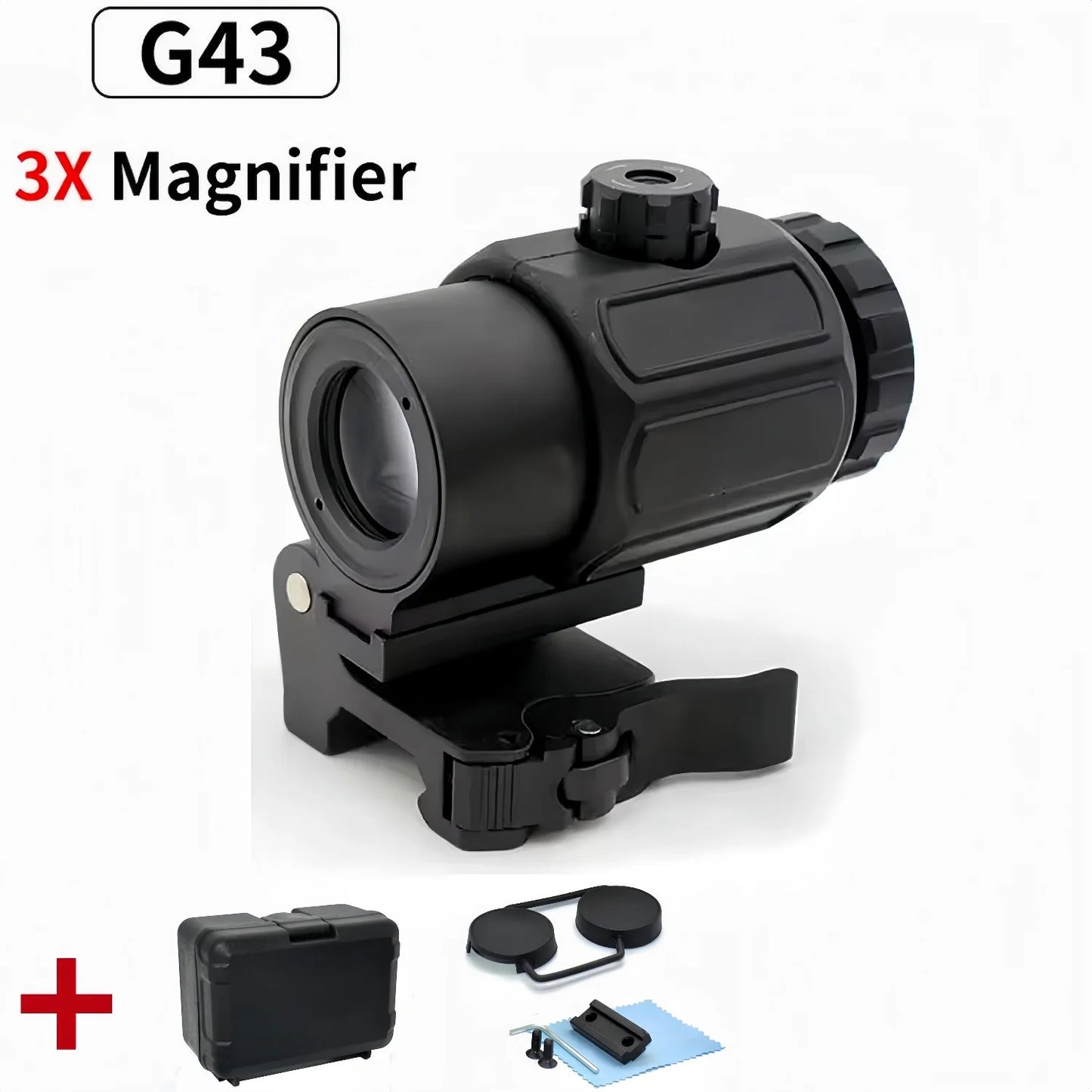Tactical G33 G43 G45 Sight Fixed 3X 5X Magnifier Scope with Quick Disassembly and Flipping for Airsoft Hunting Collimator