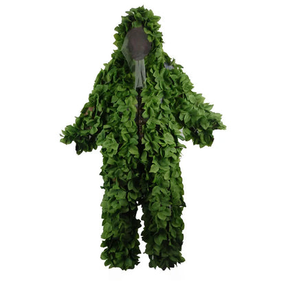 Sticky Flower Bionic Camouflage Leaves Green Leaves Suit Hunting Fishing Ghillie Suit Wear-Resistant Tactical CS Combat Clothes