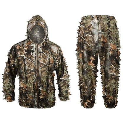 3D Leaves Camouflage Ghillie Suit Lightweight Camouflage Ghillie woodland Camoflage Sniper Airsoft Shooting Hunting Equipment