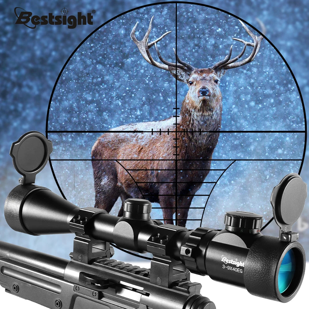 3-9x40 Hunting Scope Red or Green Illuminated Optical Sight with Mounts Mil Dot Crosshair Tactical Air hunting
