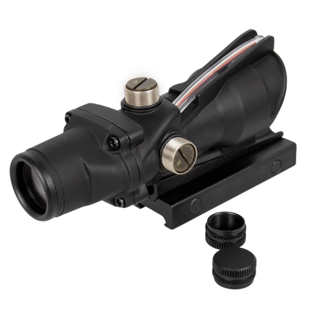4X32 Hunting Scopes Real Fiber Optics Grenn Red Dot Illuminated Etched Reticle Tactical Optical Sight