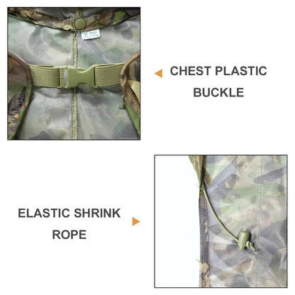 Tactical Ghillie Suit Breathable Cloak With Hat Hunting 3D Leafy Sniper Coat for Outdoor Airsoft Paintball Wargame Hunting CS