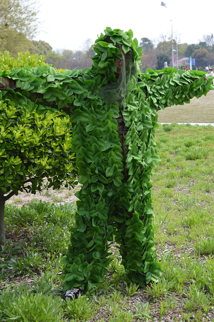Sticky Flower Bionic Camouflage Leaves Green Leaves Suit Hunting Fishing Ghillie Suit Wear-Resistant Tactical CS Combat Clothes