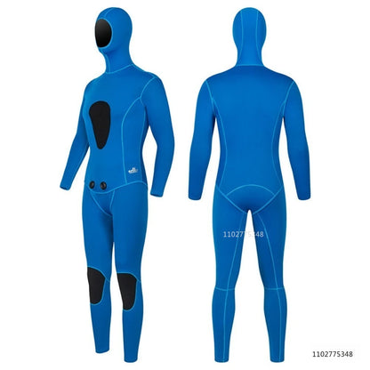 Men Spearfishing Wetsuit 3mm Neoprene Pant Top Wetsuit Hooded Super Stretch Hunting Snorkel Scuba Cool Water Surfing Floatsuit