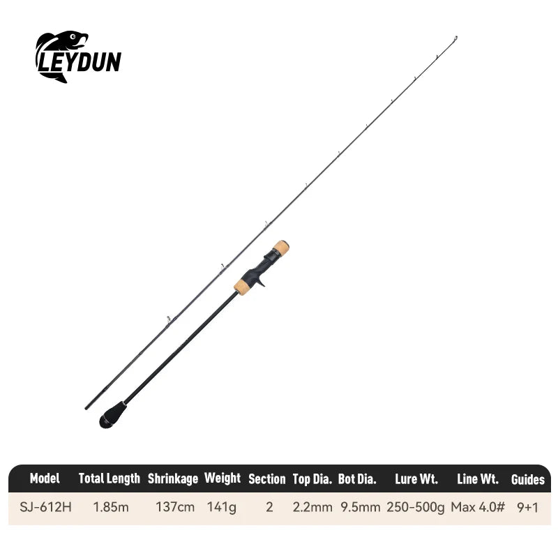 LEYDUN Rang’s SJ Slow Jigging Fishing Rods ML M MH H XH 1.85m Saltwater Boat Casting Rod High Carbon Sea Boat Pole light Rod