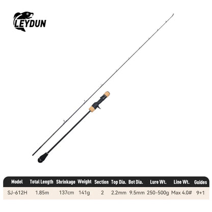 LEYDUN Rang’s SJ Slow Jigging Fishing Rods ML M MH H XH 1.85m Saltwater Boat Casting Rod High Carbon Sea Boat Pole light Rod