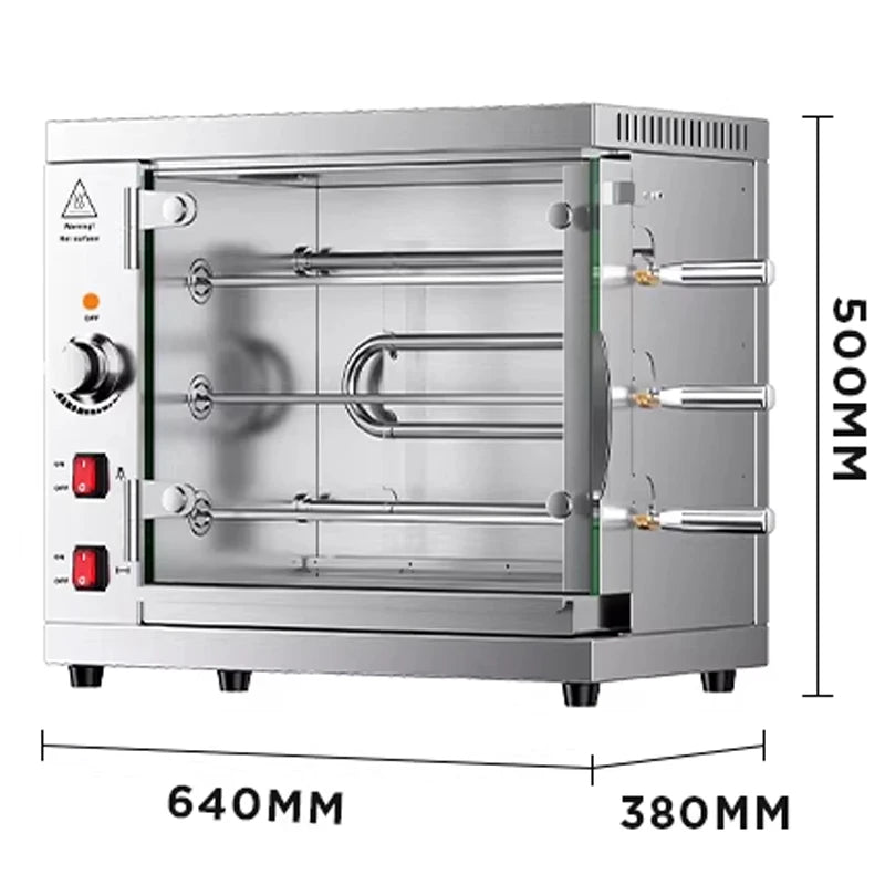 Commercial Barbecue Grill with 3/5/7/9-Rod Racks Rotisserie Oven Brazilian Churrasco Grill Electric Convection Oven(Customized)
