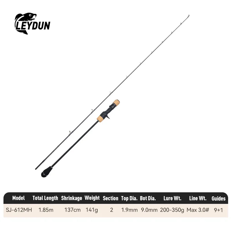 LEYDUN Rang’s SJ Slow Jigging Fishing Rods ML M MH H XH 1.85m Saltwater Boat Casting Rod High Carbon Sea Boat Pole light Rod
