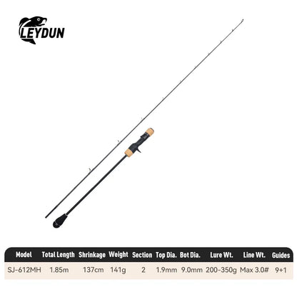 LEYDUN Rang’s SJ Slow Jigging Fishing Rods ML M MH H XH 1.85m Saltwater Boat Casting Rod High Carbon Sea Boat Pole light Rod