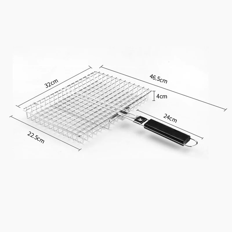 Stainless Steel Grill Basket for Outdoor BBQ | Campfire Cooking Accessory
