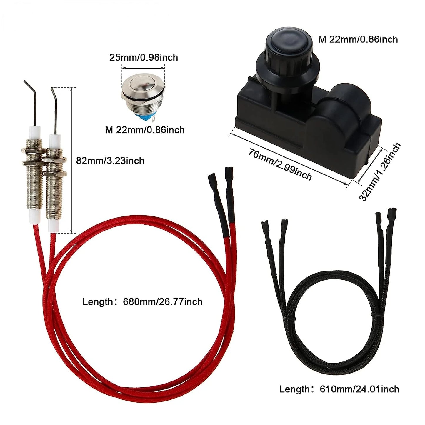 Push Button Gas Grill Igniter | Automatic AA Battery Ignition System
