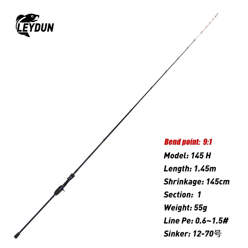 LEYDUN ZORO Light Fishing Rods 145M/H 58g/55g 175H 63g Tianium Tip Cuttlefish LEYDUN Casting Rod Squid Boat Webfooted