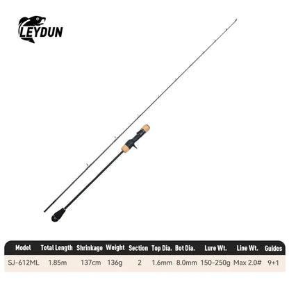 LEYDUN Rang’s SJ Slow Jigging Fishing Rods ML M MH H XH 1.85m Saltwater Boat Casting Rod High Carbon Sea Boat Pole light Rod