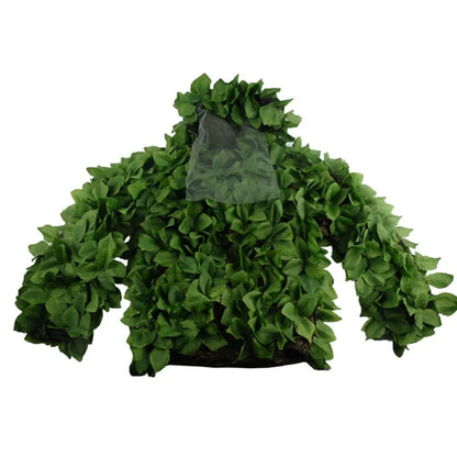 Sticky Flower Bionic Camouflage Leaves Green Leaves Suit Hunting Fishing Ghillie Suit Wear-Resistant Tactical CS Combat Clothes