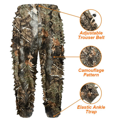 3D Leaves Camouflage Ghillie Suit Lightweight Camouflage Ghillie woodland Camoflage Sniper Airsoft Shooting Hunting Equipment