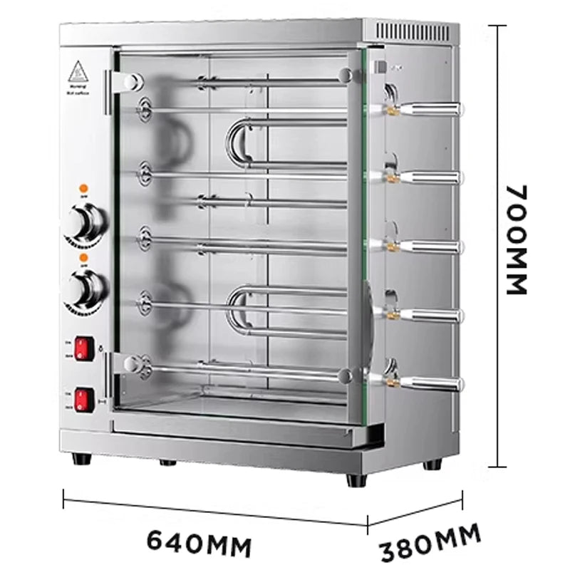 Commercial Barbecue Grill with 3/5/7/9-Rod Racks Rotisserie Oven Brazilian Churrasco Grill Electric Convection Oven(Customized)