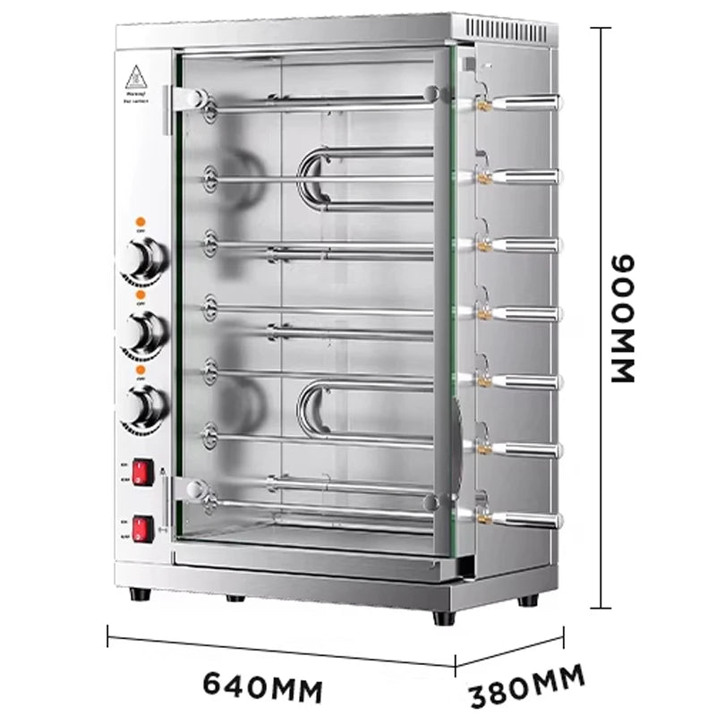 Commercial Barbecue Grill with 3/5/7/9-Rod Racks Rotisserie Oven Brazilian Churrasco Grill Electric Convection Oven(Customized)