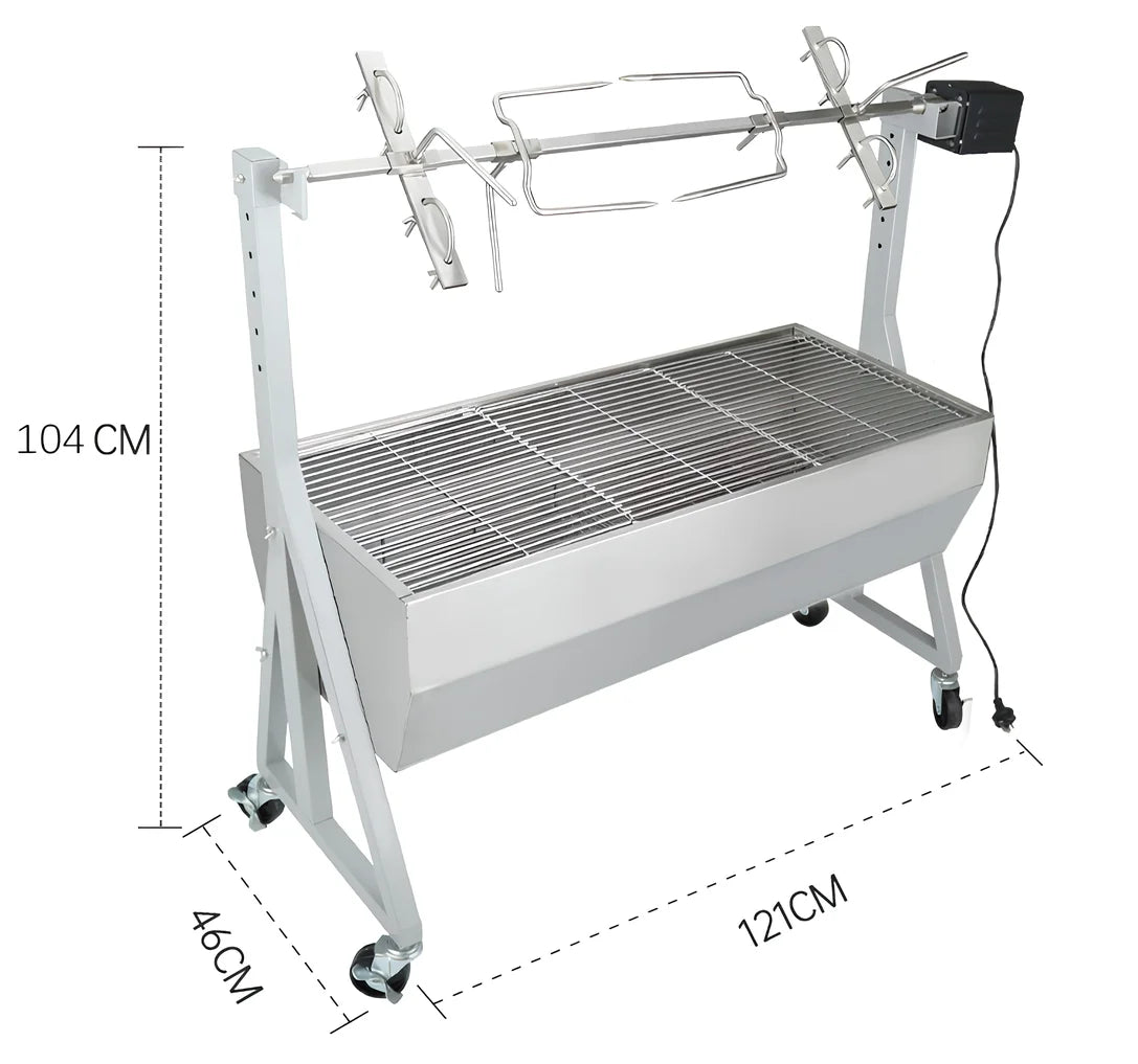 Electric and Charcoal Rotisserie Grill, Specially Designed for Succulent Lamb and Chicken Rotisseries
