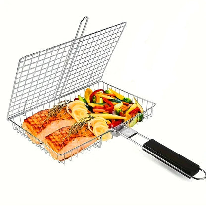 Stainless Steel Grill Basket for Outdoor BBQ | Campfire Cooking Accessory