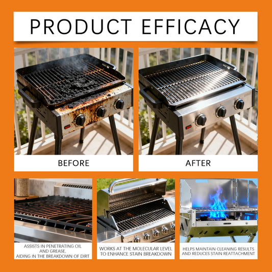 Grill Cleaner Spray for BBQ Oven Stove Grease Remover Heavy Duty Degreaser Baked On Grease Burnt On Food Outdoor Indoor 100ml