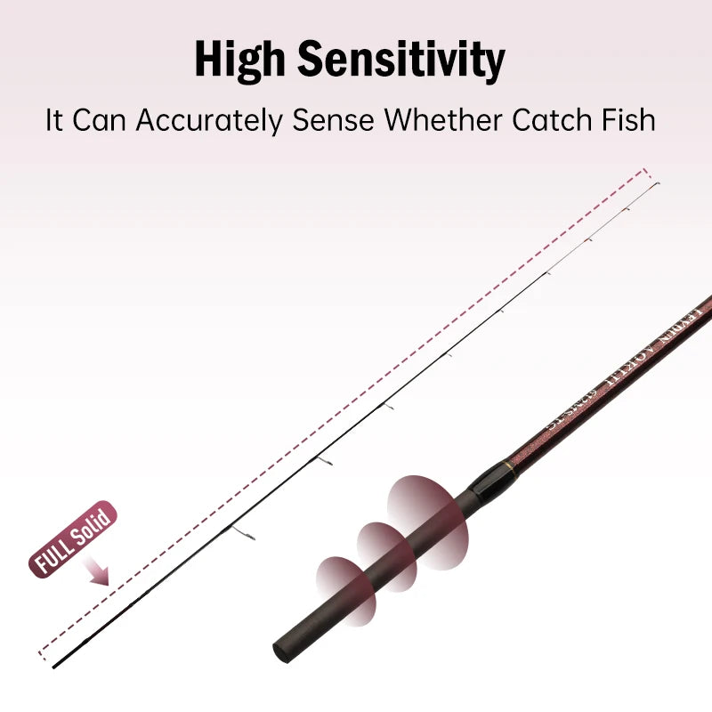 Leydun AOKIJI 61MS Ultra Light Fishing Rods 1.85m 99g Full Solid Tip Fuji Guide Carbon Reel Seat Saltwater Boat Spinning Rod