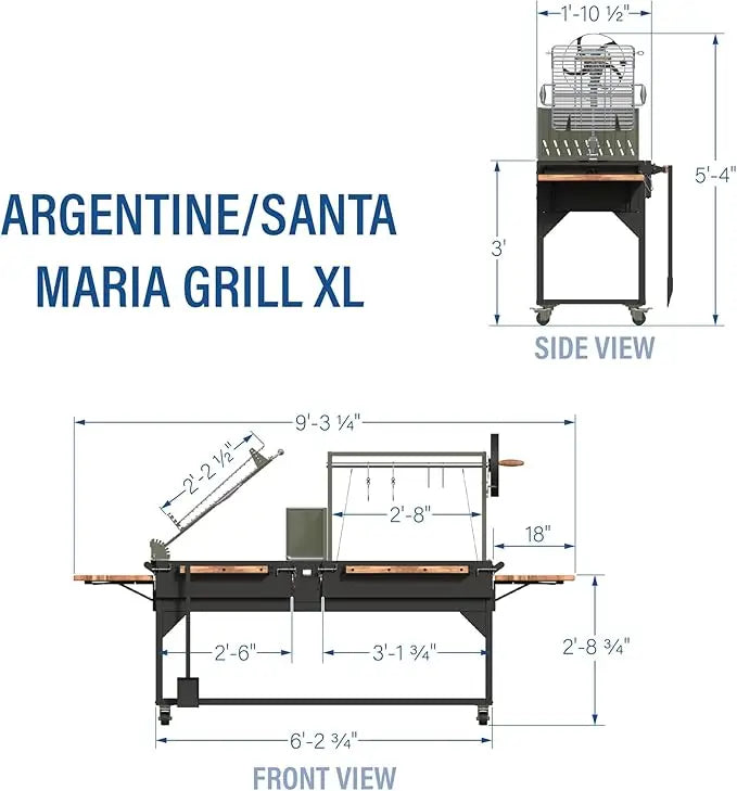 Outdoor BBQ Grill Argentinian  with  Charcoal Powder Coated Steel