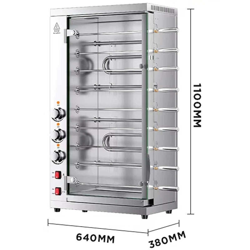 Commercial Barbecue Grill with 3/5/7/9-Rod Racks Rotisserie Oven Brazilian Churrasco Grill Electric Convection Oven(Customized)