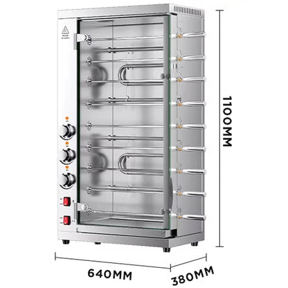 Commercial Barbecue Grill with 3/5/7/9-Rod Racks Rotisserie Oven Brazilian Churrasco Grill Electric Convection Oven(Customized)