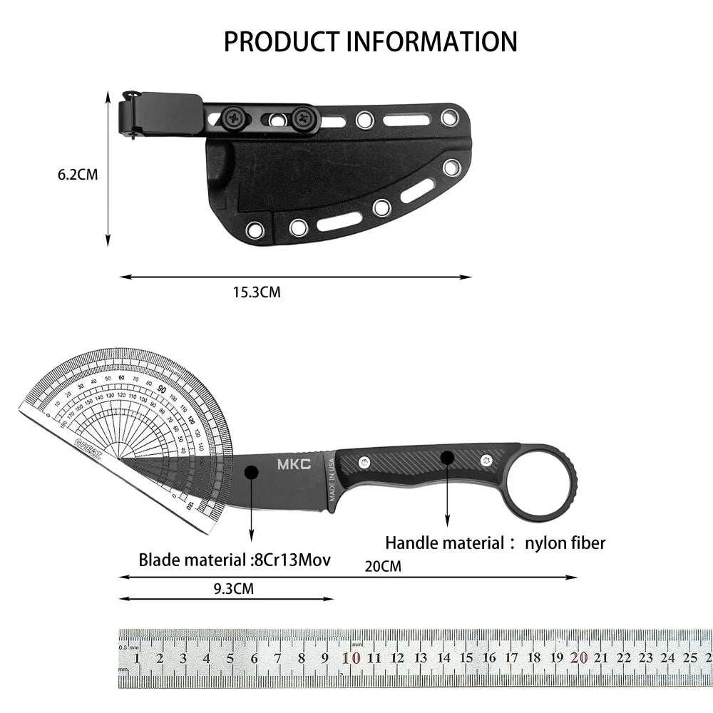 MKC WARGOAT Straight Knife Magnacut Stainless Steel Blade Outdoor Camping Hunting Military Tactical Self Defense Practical Knife