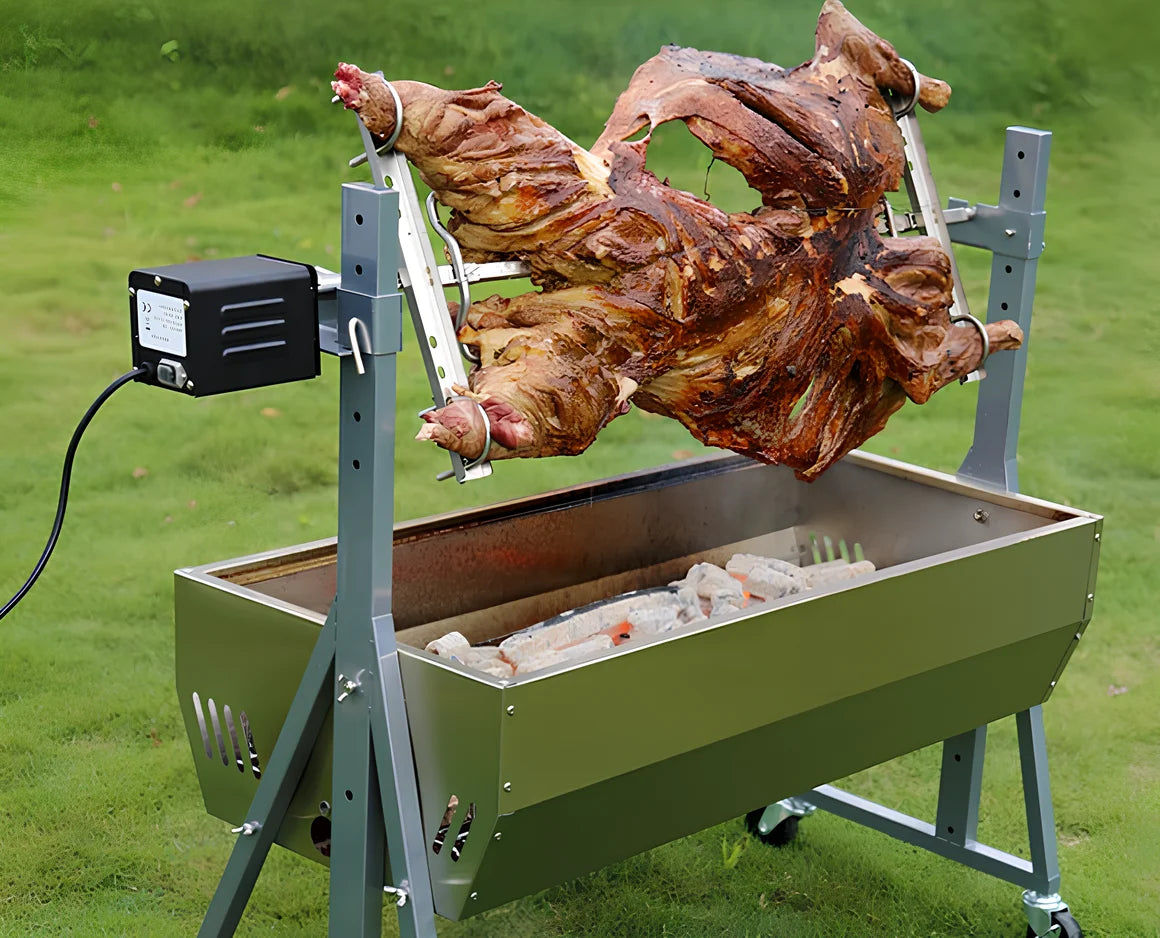 Electric and Charcoal Rotisserie Grill, Specially Designed for Succulent Lamb and Chicken Rotisseries