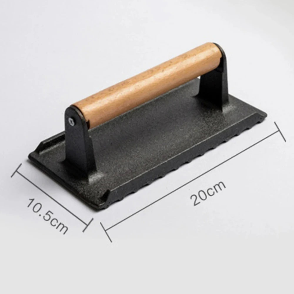 Cast Iron Grill Press Heavy Duty Steak Burger Press With Handle for Griddle Barbecue Hamburger Sausage Kitchen Cooking Tool
