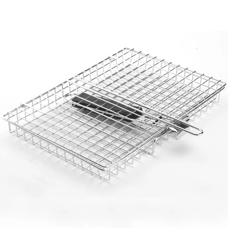 Stainless Steel Grill Basket for Outdoor BBQ | Campfire Cooking Accessory