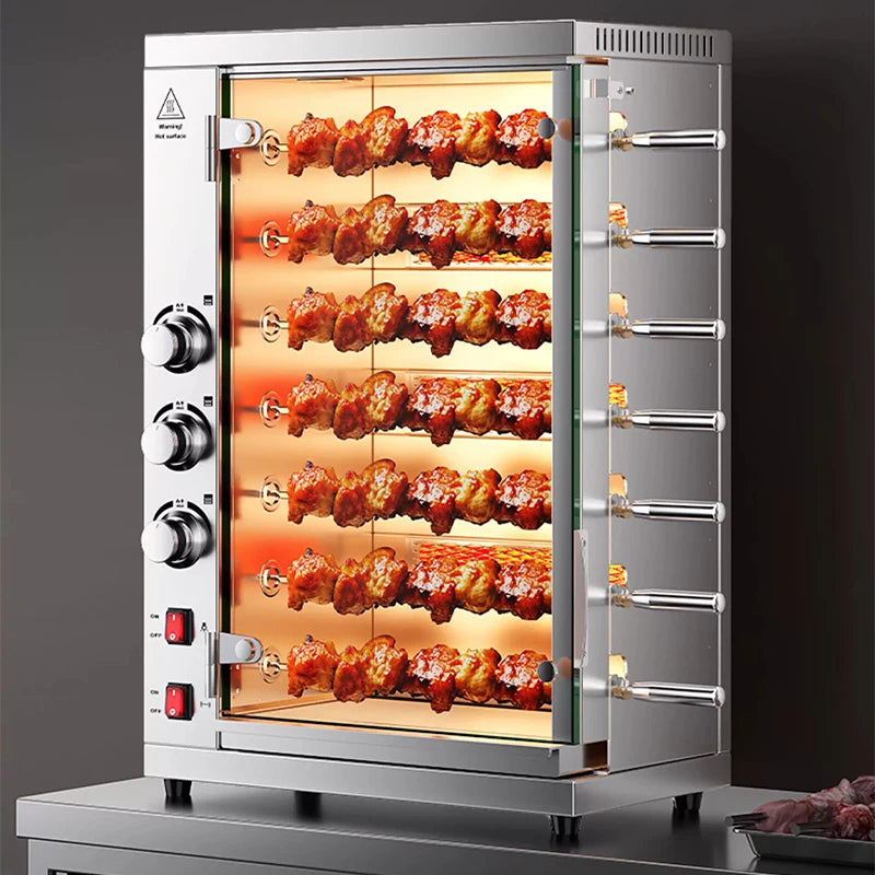 Commercial Barbecue Grill with 3/5/7/9-Rod Racks Rotisserie Oven Brazilian Churrasco Grill Electric Convection Oven(Customized)