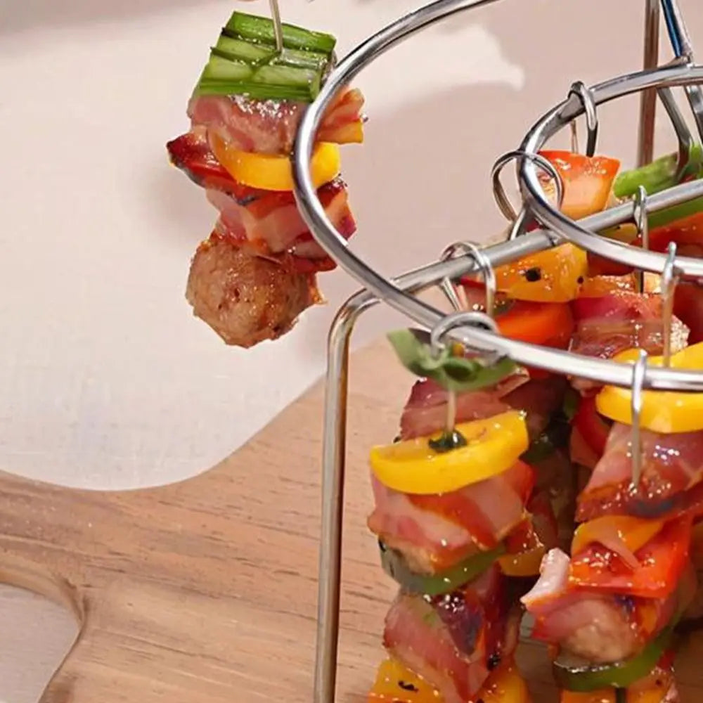 Air Fryer Special Grill Round Hanging Skewers Rack Home Kitchen Outdoor Stainless Steel Grill