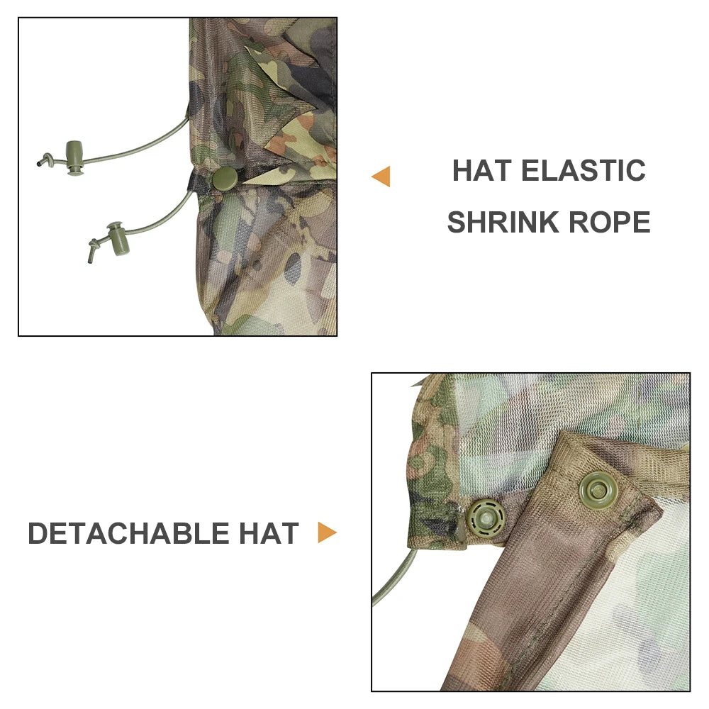 Tactical Ghillie Suit Breathable Cloak With Hat Hunting 3D Leafy Sniper Coat for Outdoor Airsoft Paintball Wargame Hunting CS