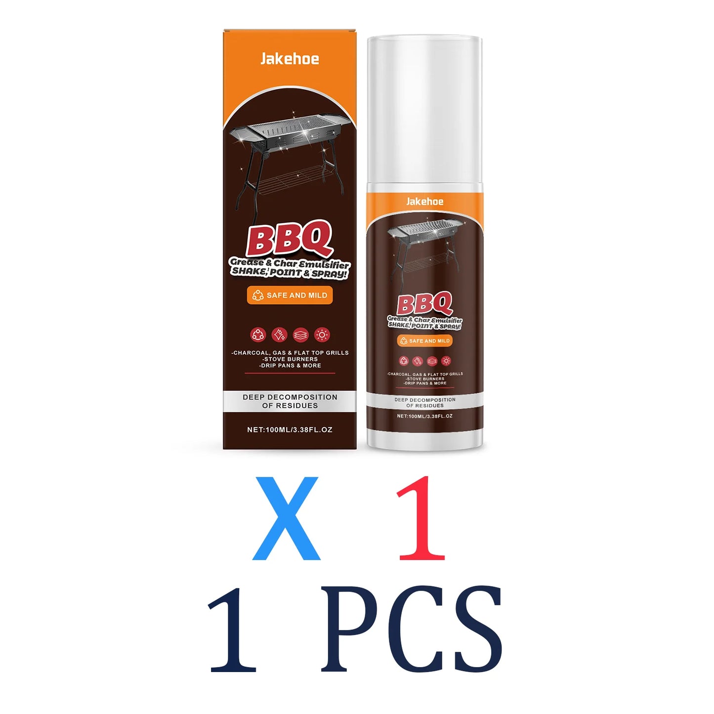 Grill Cleaner Spray for BBQ Oven Stove Grease Remover Heavy Duty Degreaser Baked On Grease Burnt On Food Outdoor Indoor 100ml