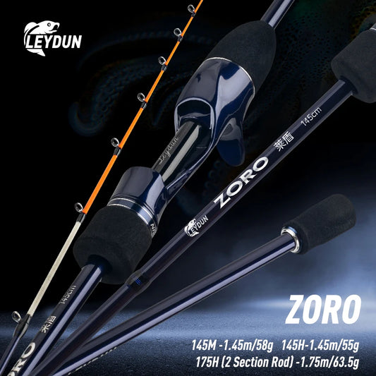 LEYDUN ZORO Light Fishing Rods 145M/H 58g/55g 175H 63g Tianium Tip Cuttlefish LEYDUN Casting Rod Squid Boat Webfooted