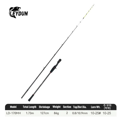 LEYDUN Kizaru 170MH/H Fishing Rods FUJI Guide Ultra Light Tianium Tip Cuttlefish Squid Boat Fishing Casting Rod