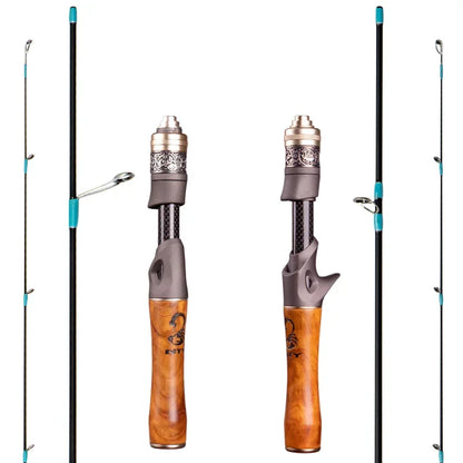 Ultra-Light Fishing Rod Carbon Fiber Spinning/Casting Lure Pole Bait WT 1.5-9g Line WT 3-6LB Wood Handle Fast Trout Fishing Rods
