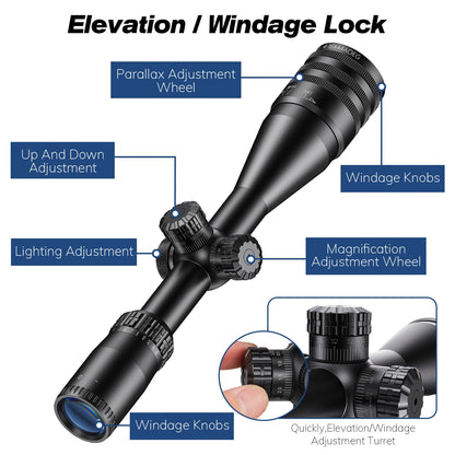 Tactical 4-16x44 AOE Scope Hunting Scopes Tactical Airsoft Luneta Para De Caça Red Green Illuminated Sight