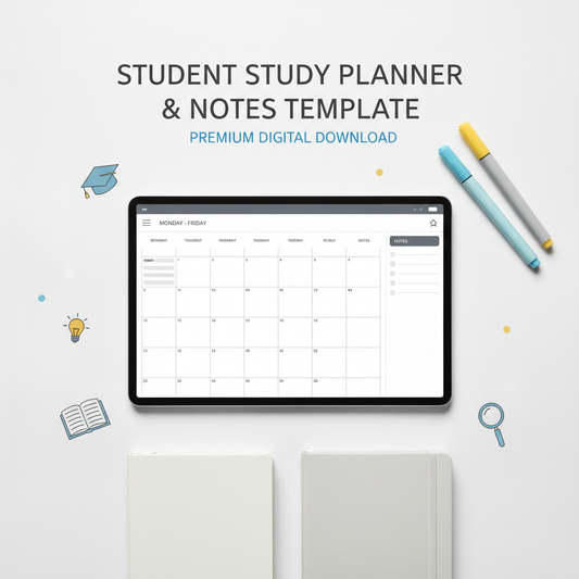 Student Study Planner & Notes Template Cover